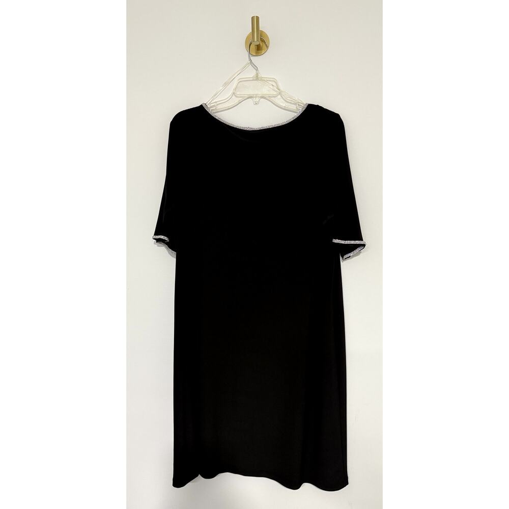 MSK Black short sleeves dress XL With Rhinestone Trimmed - Picture 4 of 10